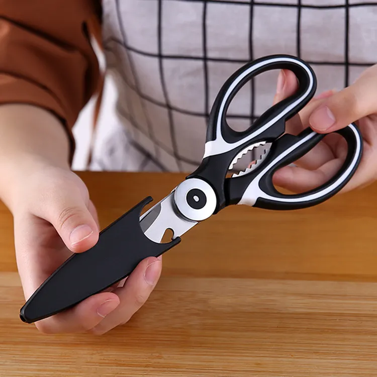 Panda-Shaped Heavy Duty Kitchen Shears – 5-in-1 Multipurpose Scissors with Nutcracker & Bottle Opener, Ultra Sharp Stainless Steel Poultry Shears for Chicken, Meat, Fish, Vegetables and Bones